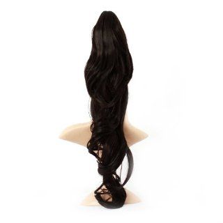 MapofBeauty Ladies Natural Brown black Long Wigs Hair Extensions Long Clip Claw Ponytail Curls : Hair Replacement Wigs : Beauty