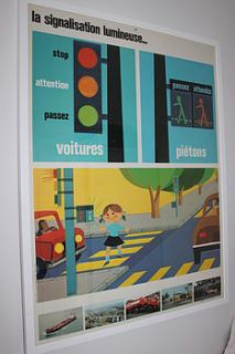 vintage french road safety poster by colporter