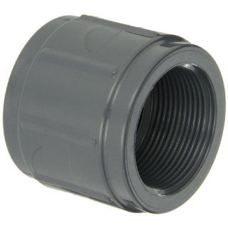 GF Piping Systems PVC Pipe Fitting, Coupling, Schedule 80, Gray, 3" NPT Female Industrial Pipe Fittings