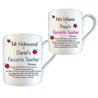 personalised mug thank you teacher gifts by sleepyheads