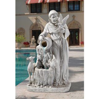 St. Francis of Assisi Fountain Sculpture Life giving Chirstian Waters Garden Statue : Outdoor Statues : Patio, Lawn & Garden