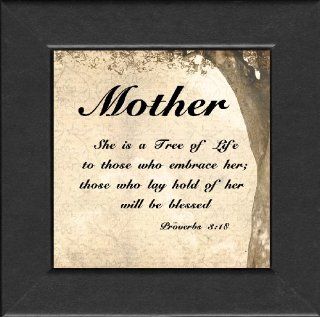 Mother Framed Scripture Gift 4.5" X 4.5" with Built in Easel   Single Frames