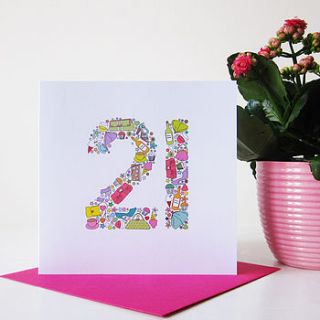 girlie things 21st birthday card by mrs l cards