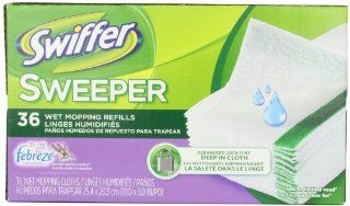 Swiffer Sweeper Wet Mopping Cloths Mop And Broom Floor Cleaner Refills Febreze Lavender vanilla & Comfort  36 Count: Health & Personal Care