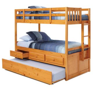 Chelsea Home Twin over Twin Bunk Bed with Trundle and Storage