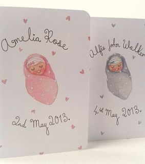personalised new baby card by love lucy illustration