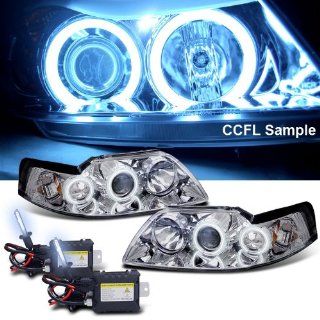 Eautolight 8000k Slim Xenon HID Kit + 99 04 Ford Mustang Ccfl Halo LED Projector Head Lights Automotive