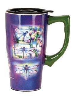 Spoontiques Dragonfly Travel Mug, Purple: Kitchen & Dining