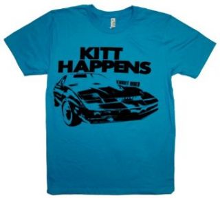 Knight Rider KITT HAPPENS Bright Blue T Shirt Tee Clothing