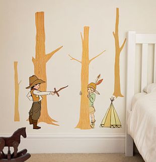 cowboys and indians wall stickers by belle & boo
