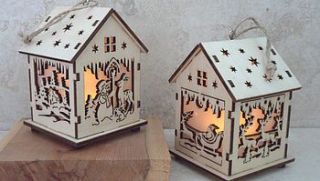 set of two christmas lantern houses by in season now