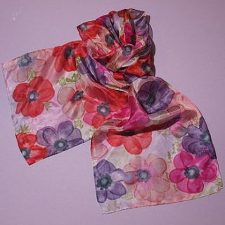 anemones scarf by joanne eddon (hand painted silk)