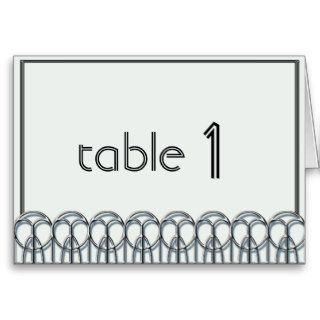 Art Deco Skyline Table Number tent card