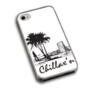 Lacrosse iPhone 4/4S Case Chillax'n Beach Girl with White Background: Cell Phones & Accessories