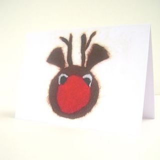 rudolf print christmas card by mel anderson design