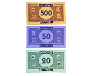 monopoly money tea towels, pack of three by mocha