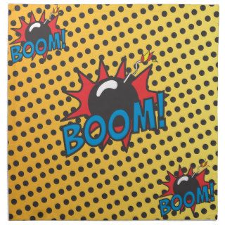 Pop art comic book bomb explosion napkin