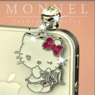 ip243 Luxury Hello Kitty Angel Anti Dust Plug Cover Charm For iPhone 4 4S: Cell Phones & Accessories