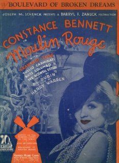 Boulevard of Broken Dreams Vintage 1933 Sheet Music from "Moulin Rouge" with Constance Bennett, Franchot Tone  Prints  