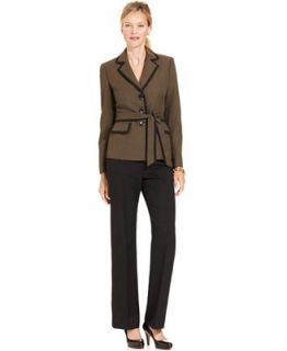 Le Suit Pantsuit Suit, Belted Plaid Jacket & Trousers   Suits & Suit Separates   Women
