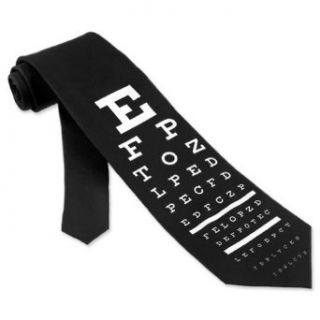 Men's Black Eye Chart Microfiber Necktie Tie Neckwear: Clothing