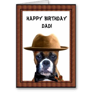 Happy Birthday dad boxer greeting card