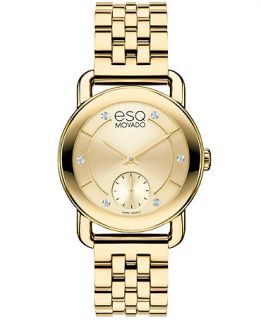 ESQ Movado Watch, Womens Swiss Classica Diamond Accent Gold Ion Plated Stainless Steel Bracelet 30mm 7101417   Watches   Jewelry & Watches