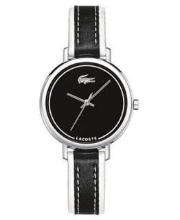 Lacoste Watch, Womens Black and White Leather Strap 2000500   Watches   Jewelry & Watches
