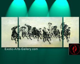 Abstract Art 8 Blessing Horses Oil Painting Chinese Oil Painting 234  