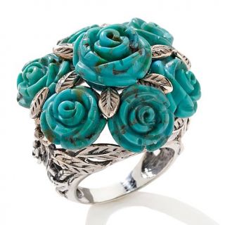 Sally C Treasures Turquoise "Rose Bouquet" Sterling Silver Ring