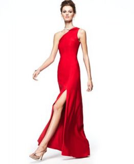 Fashion Star Dress, One Shoulder Asymmetrical Evening Gown Red   Dresses   Women