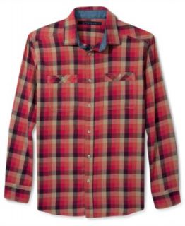 Sean John Shirt, Plaid Corduroy Trim Flannel   Casual Button Down Shirts   Men