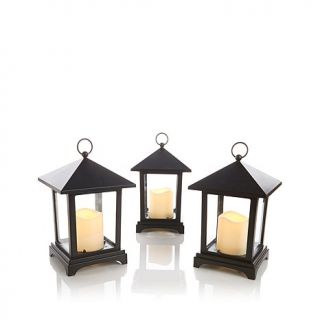 HGTV HOME Set of 3 Classic Lanterns with Timer