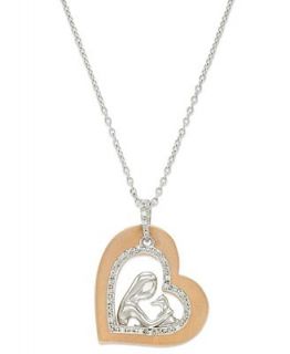 ASPCA Tender Voices Diamond Necklace, Sterling Silver and 10k Rose Gold Plated Diamond Heart Pendant (1/10 ct. t.w.)   Necklaces   Jewelry & Watches