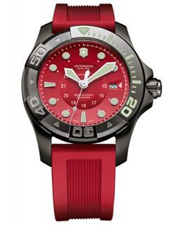 Victorinox Swiss Army Watch, Mens Automatic Dive Master 500m Red Rubber Strap 43mm 241577   Watches   Jewelry & Watches