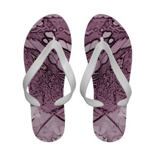 © P Wherrell Girly abstract butterfly on buddleia Flip Flops