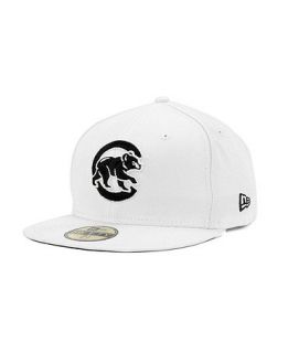 New Era Chicago Cubs MLB White And Black 59FIFTY Cap   Sports Fan Shop By Lids   Men