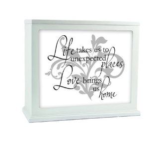 Jada Venia / Kindred Hearts   Inspirational Accent Lamp / Light Box Insert: "Life takes us to unexpected places. Love brings us home." (9 3/4" x 7 1/2")   #1 226   Lighting Accessories  