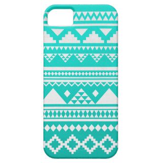Mai   Turquoise Teal White Ombre Aztec Pattern iPhone 5 Cover