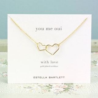 you me oui linked heart necklace by lisa angel