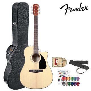 Fender CD 60CE Natural (096 1536 221) Acoustic Electric Guitar Kit   Includes Hard Case, Picks, Strap & Beginner DVD Musical Instruments
