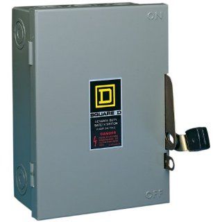 Square D by Schneider Electric D221NCP 30 Amp 240 Volt Two Pole Indoor General Duty Fusible Safety Switch with Neutral   Circuit Breakers  