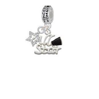 All Star with Black Megaphone Wonder Woman Charm Bead with Crystal Star: Delight Jewelry: Jewelry