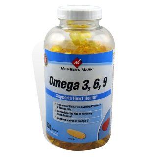 Member's Mark Omega 3, 6, 9 Dietary Supplement 1000 Mg, Soft Gels, 325 Count: Health & Personal Care