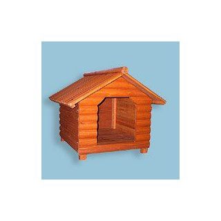 Pet Beds   Merry Products Large Log Home Wooden Dog House : Pet Supplies