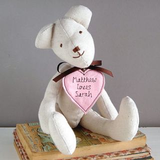 handmade teddy bear by milly and pip