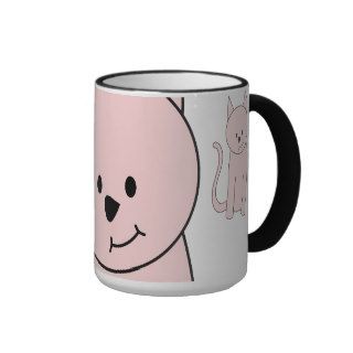 Pink Cat Cartoon Coffee Mugs