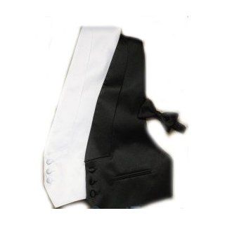 Backless Tuxedo Vest  Adjustable, OneSize White: Clothing