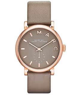 Marc by Marc Jacobs Watch, Womens Baker Gray Textured Leather Strap 37mm MBM1266   First @!   Watches   Jewelry & Watches