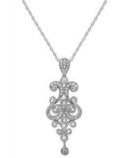 Diamond (1/2 ct. t.w.) Infinity Pendant Necklace in 14k White Gold   Necklaces   Jewelry & Watches